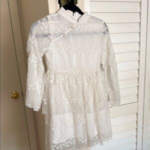 Elegant White Lace Kids Dress